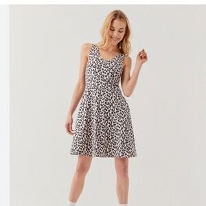Pact Women's Mini Dress in Black and Cream Leopard Print